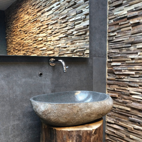 Bandes de bois | 20x50 cm | Recycled Teak Wood Cladding 2 cm