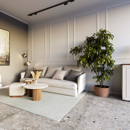 Carrelage en céramique sol et mur | 60x120 cm | Tilestone Gré Grigio