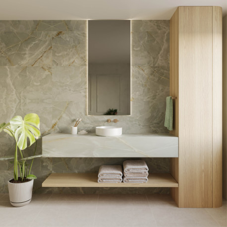 Carrelage poli en céramique | 60x120 cm | Tilestone Onyx Green