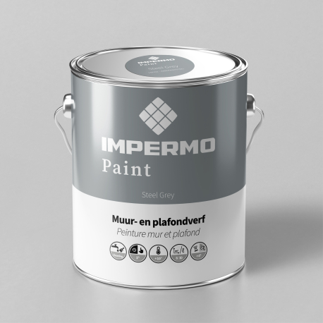 Peinture | 18x20 cm | Mur & Plafond - Impermo Paint - Steel Grey