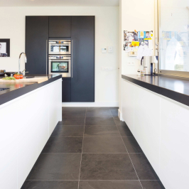 Pierre naturelle | 60x60 cm | Black Slate carrelage sol en pierre naturelle, carrelages sol, anthracite, ardoise du brésil, impermo