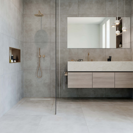 Carrelage de douche | 90x135 cm | Shower Shape Cement Tilestone Concrete Grey