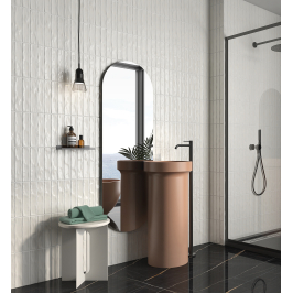Carreaux muraux en céramique | 5x25 cm | Materia Straight White