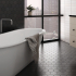 Carrelage en céramique sol et mur | 10.1x11.6 cm | Kromatika Black Hexagon