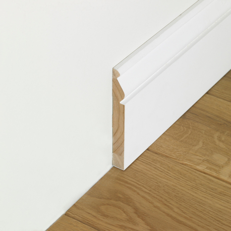 Plinthes à peindre | 12x290 cm | Plinthe décorative en cèdre Blanche