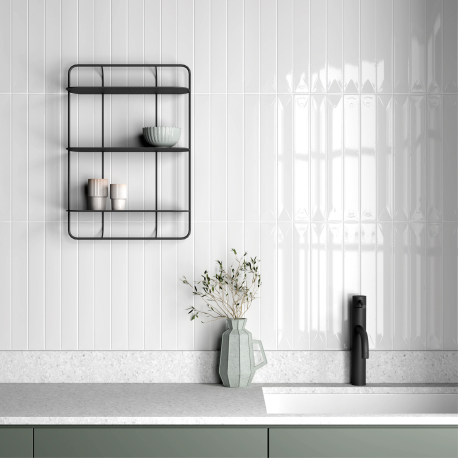 Carreaux muraux en céramique | 5x40 cm | Vitral Snow