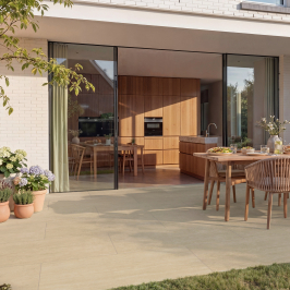 Carrelage extérieur en céramique | 60x120 cm | Travertin Sand