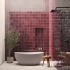Carreaux muraux en céramique | 15.5x15.5 cm | Tinto Burgundy