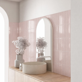 Carreaux muraux en céramique | 5x20 cm | Mundano Powder Round Decor Glossy
