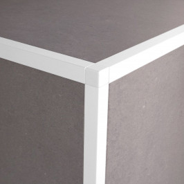 Profil | 1.25x270 cm | Embout de profilé Alu Revêtement en poudre Blanc Pur, Carré